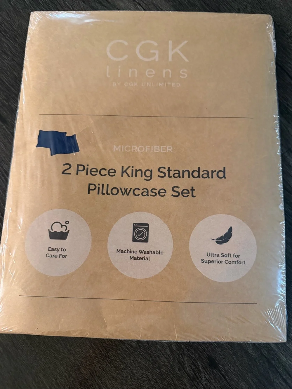 Navy Microfiber Pillowcase Pair